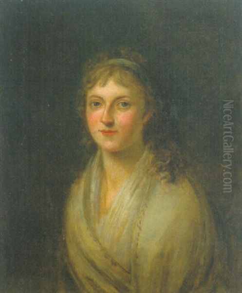 Brustbildnis Der Caroline Perthes Geb. Claudius Oil Painting by Friederike Leisching