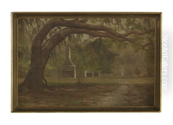 The Chimneys Of Stafford Plantation, Cumberland Island, Georgia Oil Painting by Martin B. Leisser