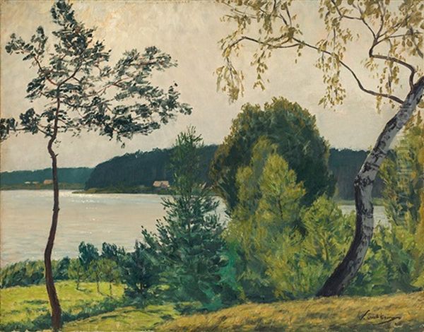 Landscape In The Mark Oil Painting by Walter Leistikow