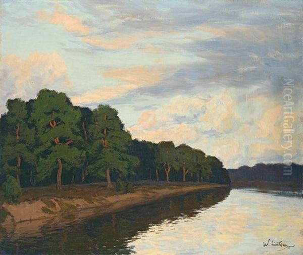 Havelsee Bei Berlin Oil Painting by Walter Leistikow