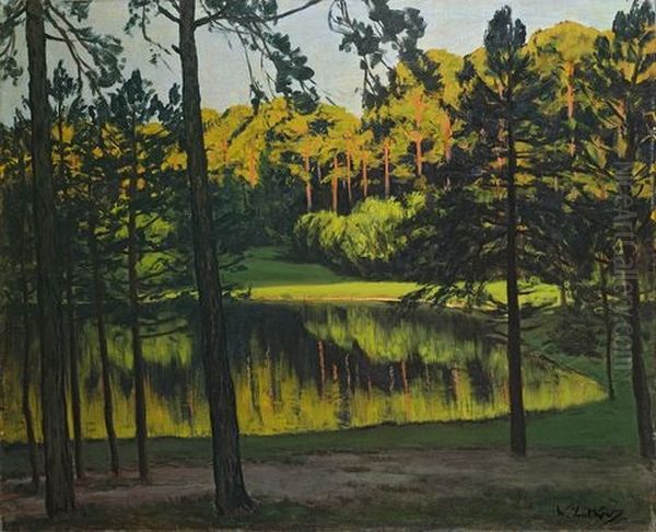 Schlachtensee Bei Berlin Oil Painting by Walter Leistikow