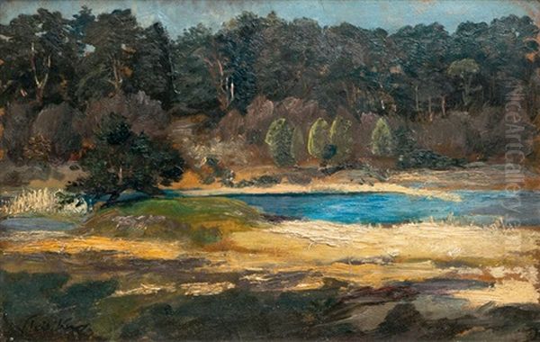 Lake In Brandenburg Oil Painting by Walter Leistikow