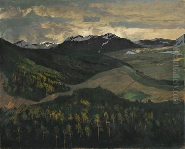 Norwegisches Hochgebirge Oil Painting by Walter Leistikow