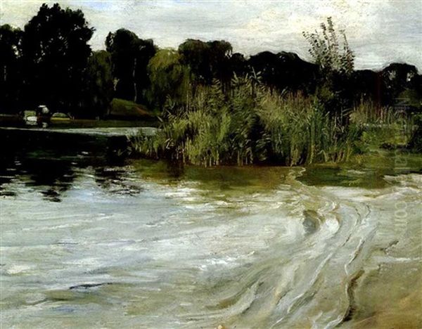 Brandenburgische Seenlandschaft Oil Painting by Walter Leistikow