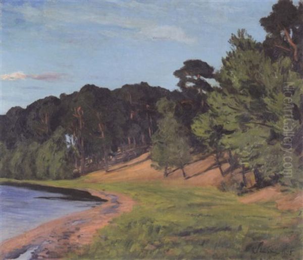 Der Werlsee (bei Berlin) Oil Painting by Walter Leistikow