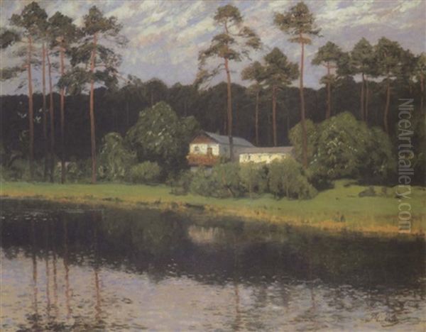 Haus Am Schlactensee Oil Painting by Walter Leistikow