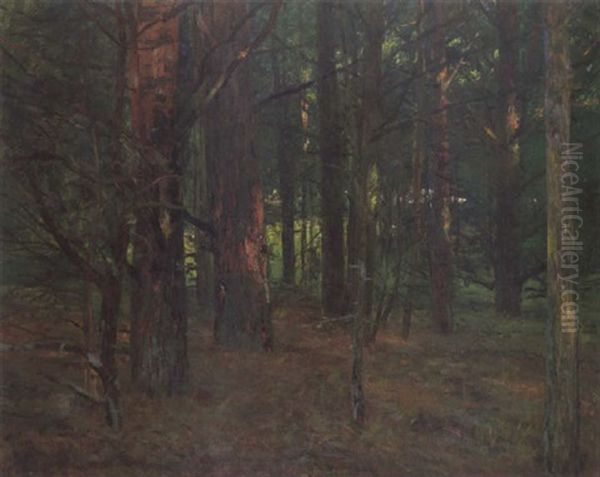 Waldinneres Oil Painting by Walter Leistikow