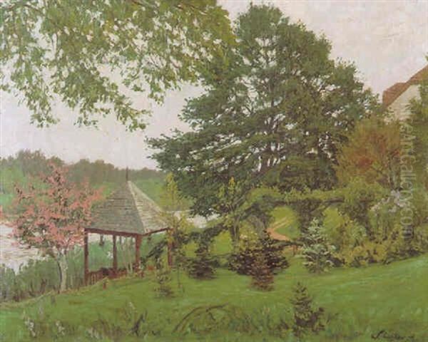 Garten In Grunau Bei Berlin Oil Painting by Walter Leistikow