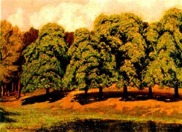 Blooming Chestnuts Oil Painting by Walter Leistikow