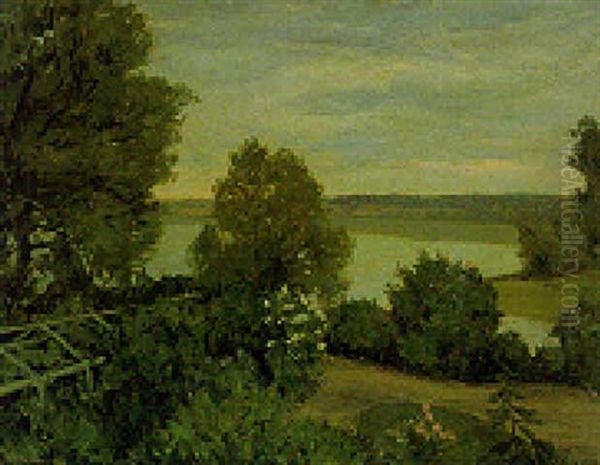 A Summer Garden By A Lakeside by Walter Leistikow