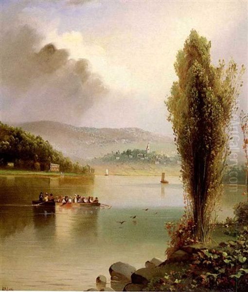 Lake Otsego, Cooperstown, New York Oil Painting by Richard Principal Leitch