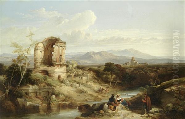 A Ruin In The Campagna Of Rome Oil Painting by William Leighton Leitch