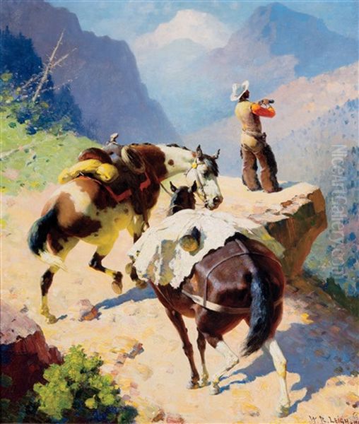 Scouting The Crags Oil Painting by William Leighton Leitch