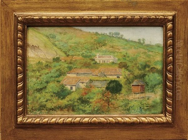 Paisagem Com Casario Oil Painting by Jose Leite