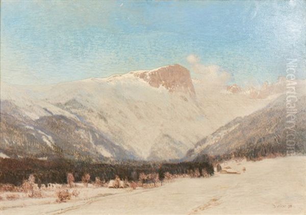 Winter Am Hochschwab Oil Painting by Thomas Leitner