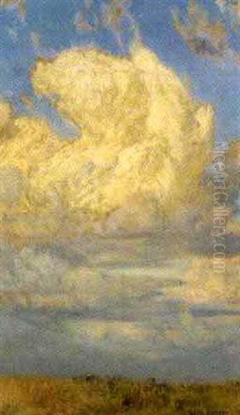 Grose Wolke Uber Einer Sommerlandschaft Oil Painting by Thomas Leitner