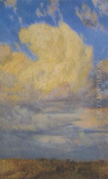 Grose Wolke Uber Einer Sommerlandschaft Oil Painting by Thomas Leitner