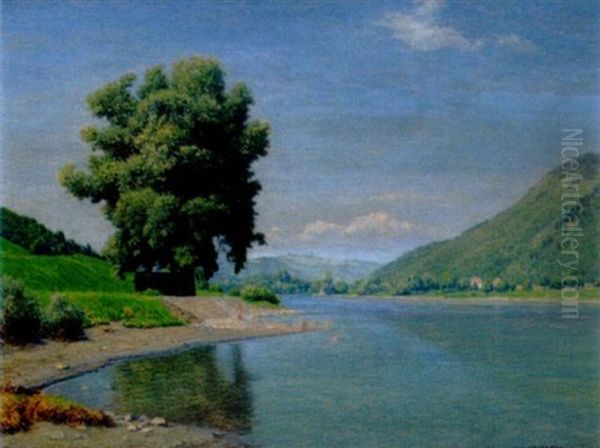 An Der Donau Oil Painting by Thomas Leitner