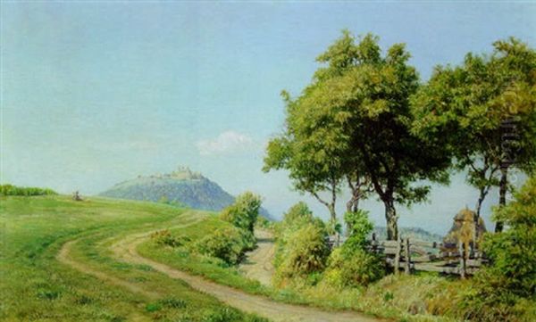 Blick Auf Den Leopoldsberg Oil Painting by Thomas Leitner