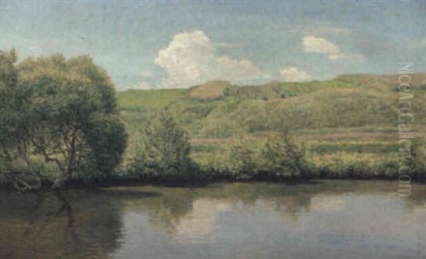 Fluslandschaft Oil Painting by Thomas Leitner