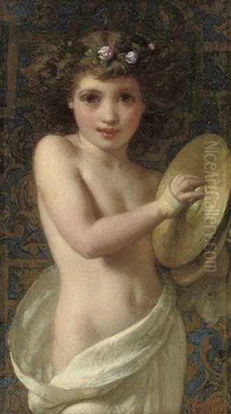 The Cymbal Girl Oil Painting by Henry Lejeune