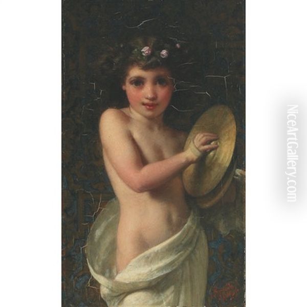 The Cymbal Girl Oil Painting by Henry Lejeune