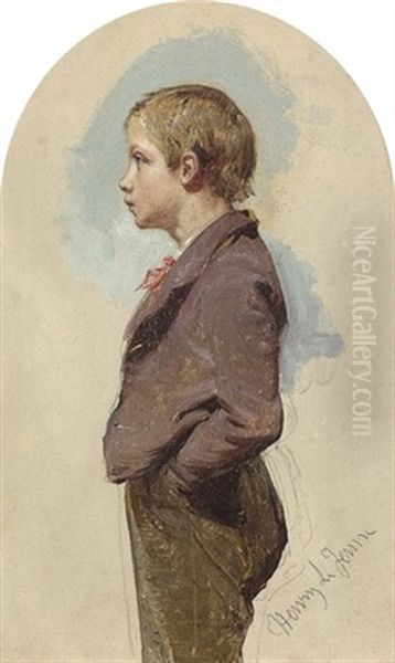 Study Of A Boy Oil Painting by Henry Lejeune