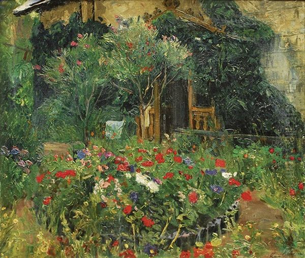 In The Garden Oil Painting by Louis Lejeune