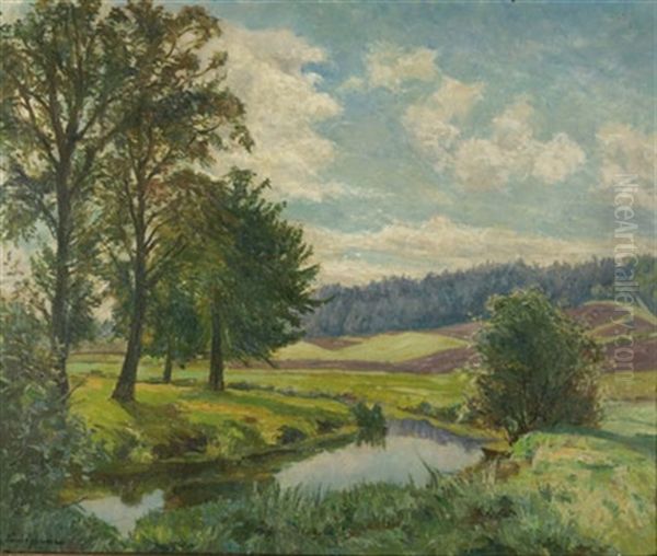 Spatsommer Am Bach Oil Painting by Louis Lejeune