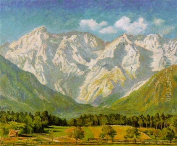 Die Memmingerkette In Tirol Oil Painting by Louis Lejeune