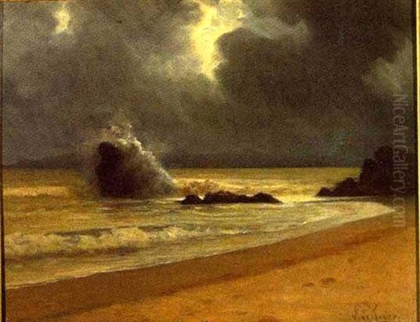 The Beach After The Storm Oil Painting by Edouard LeKuyer