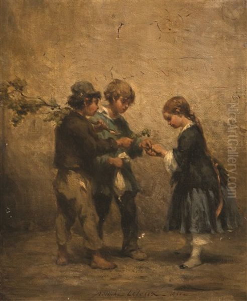 Nino Jugando Oil Painting by Adolphe Pierre Leleux