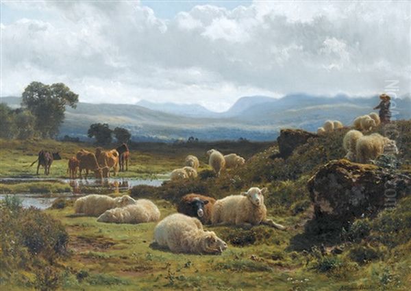 Idyllische Heuernte Beim Saleve Oil Painting by Armand Hubert Simon Leleux