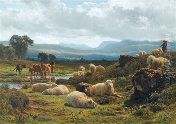 Idyllische Heuernte Beim Saleve Oil Painting by Armand Hubert Simon Leleux