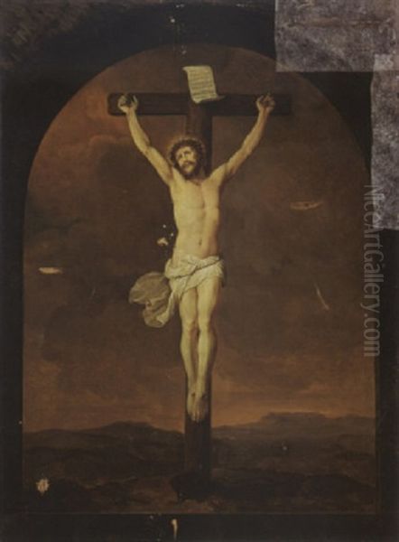 Christ On The Cross Oil Painting by Adriaen de Lelie