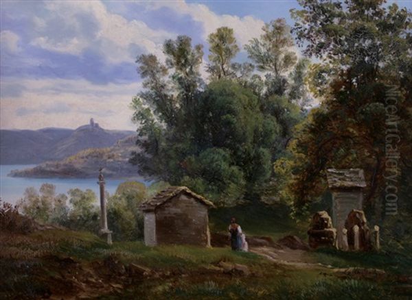 Pella, Lago D'orta Oil Painting by Giovanni Battista Lelli