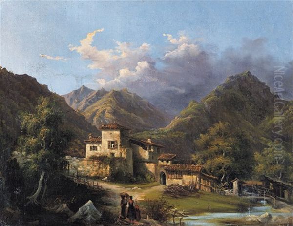 Serenita Alpestre Oil Painting by Giovanni Battista Lelli