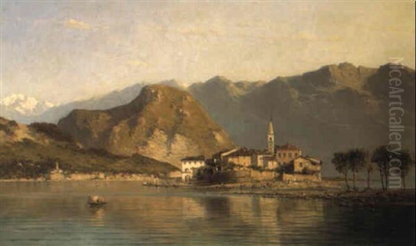 Isola Dei Pescatori Sul Lago Maggiore Oil Painting by Giovanni Battista Lelli