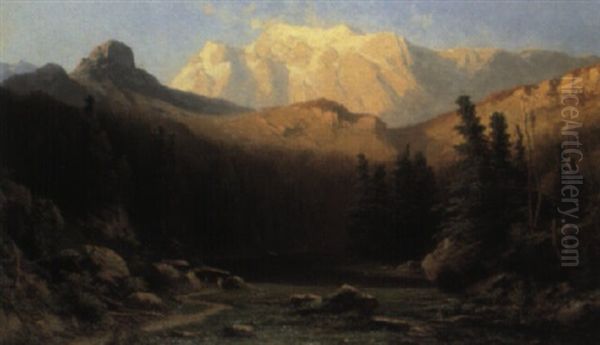 Laghetto Dell'inferno, Valtellina Oil Painting by Giovanni Battista Lelli