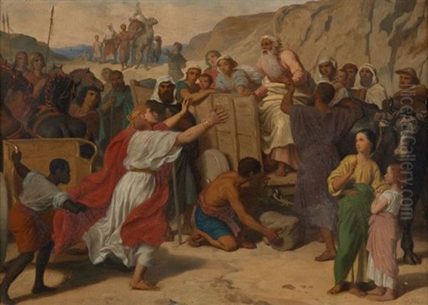 Joseph Reconnu Par Ses Freres Oil Painting by Alexandre-Louis Leloir