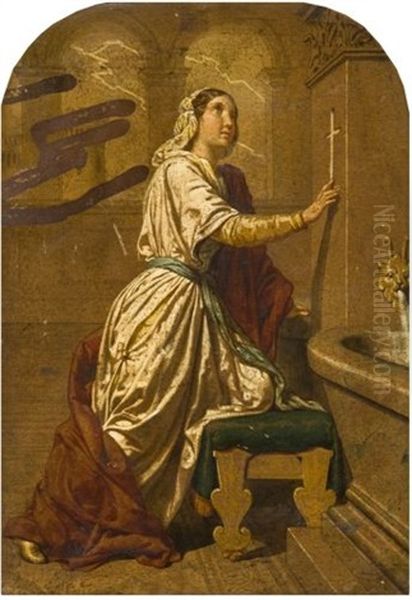 Sainte Rosalie Oil Painting by Jean-Baptiste Auguste Leloir