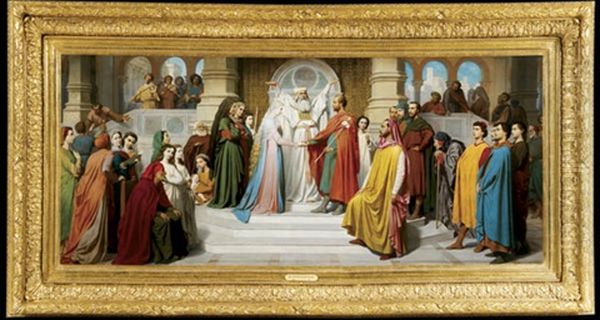 The Marriage Of The Virgin Oil Painting by Jean-Baptiste Auguste Leloir