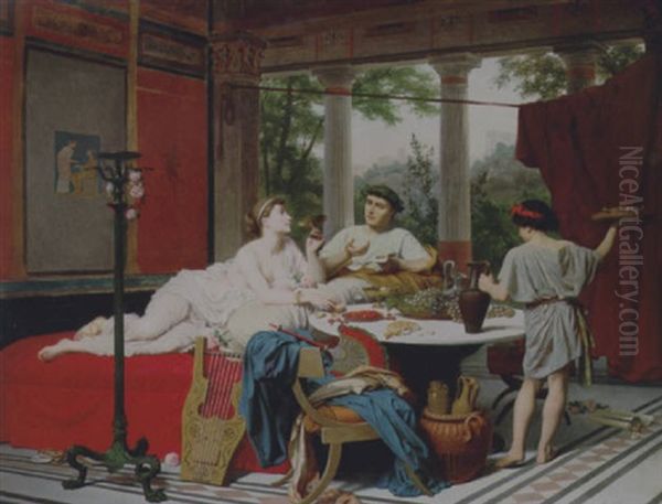 Horace And Tibur Oil Painting by Jean-Baptiste Auguste Leloir