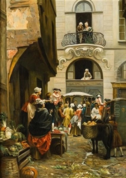 En Las Calles De Paris Oil Painting by Maurice Leloir