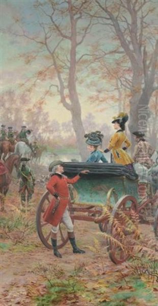 Chasse A Courre Oil Painting by Maurice Leloir