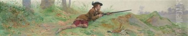 Chasseur A L'affut Oil Painting by Maurice Leloir