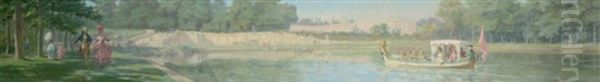 Promenade En Bateau Sur Le Grand Canal Oil Painting by Maurice Leloir