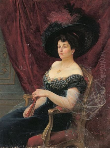 Bildnis Einer Mondanen Dame Oil Painting by Maurice Leloir