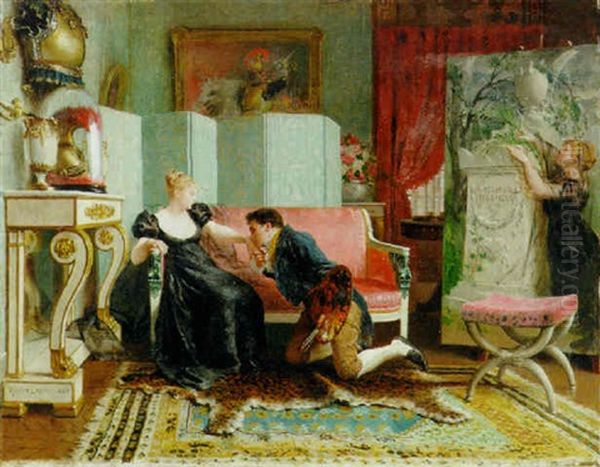 The Artist`s Affection Oil Painting by Maurice Leloir