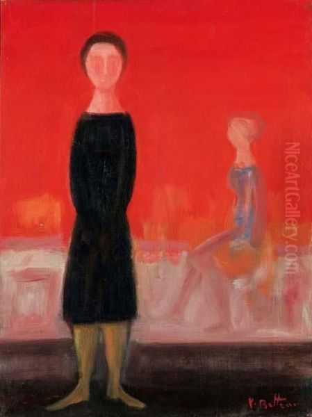 Figure Femminili, 1954 Oil Painting by Giovanni Beltrami